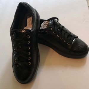 Black Design Lab sneakers. Never worn. Snake skin look on toes